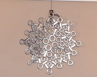 Stainless steel metal wall art sculpture / placemat " Throat Chakra"