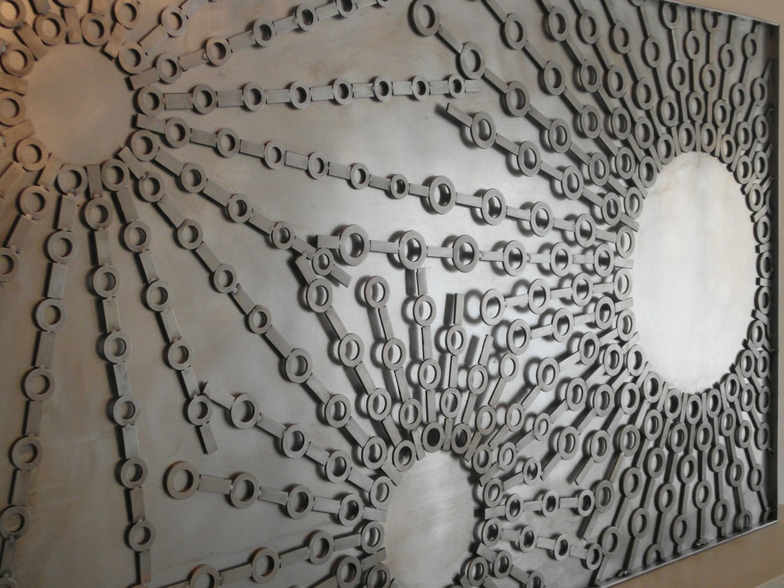 View of Stainless Steel Metal Wall Art Sculpture - Etsy UK