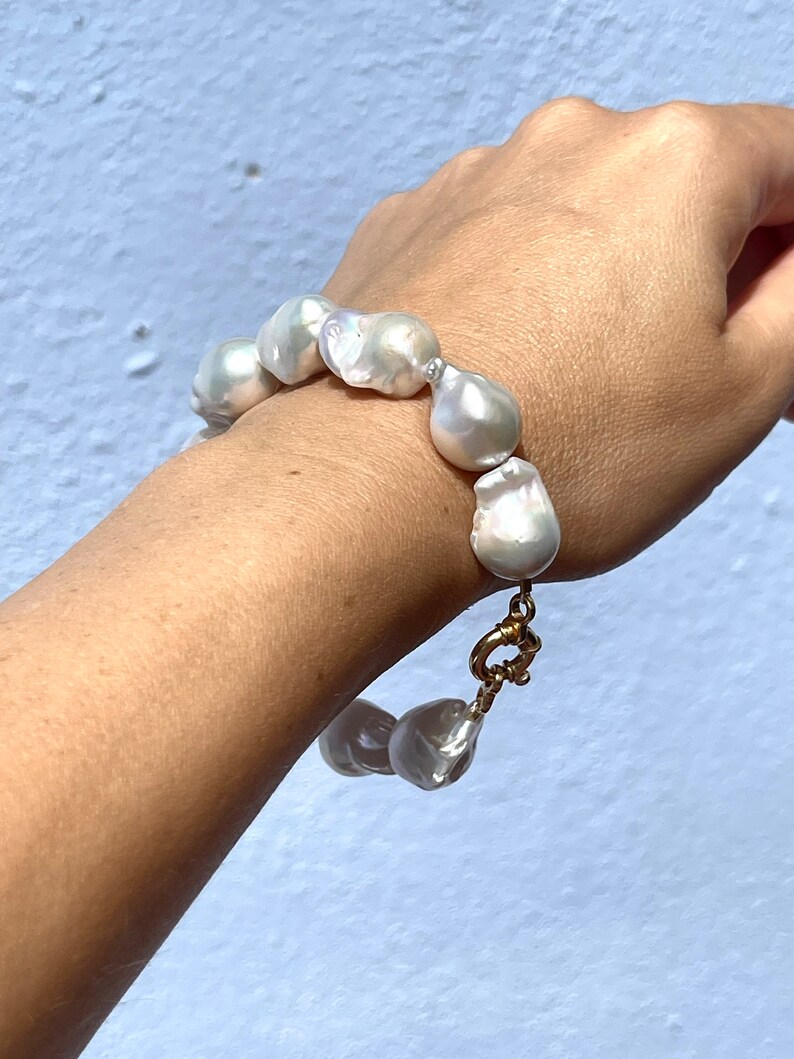 Baroque pearl bracelet, pearl jewelry, handmade jewelry, pearl bracelets, wedding jewelry, bridal bracelet image 9
