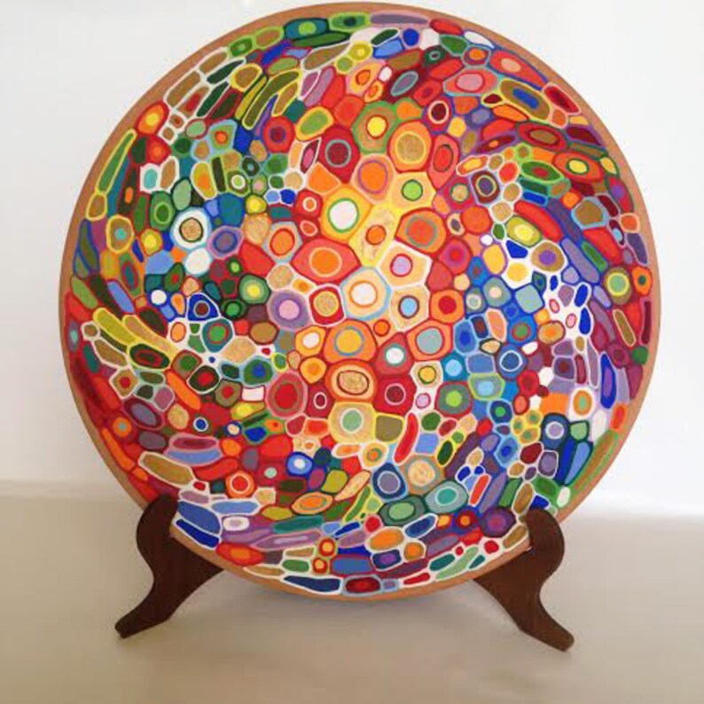 Abstract decorative plate hand painted ceramic wall art hand | Etsy