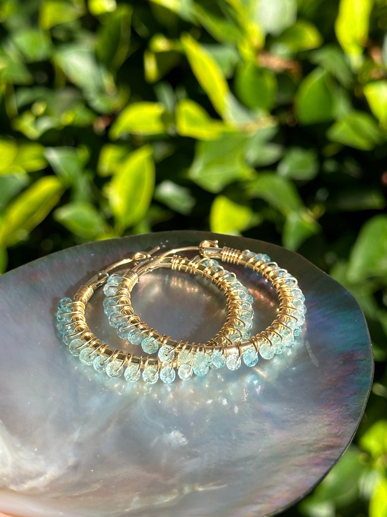 Apatite Hoop Earrings