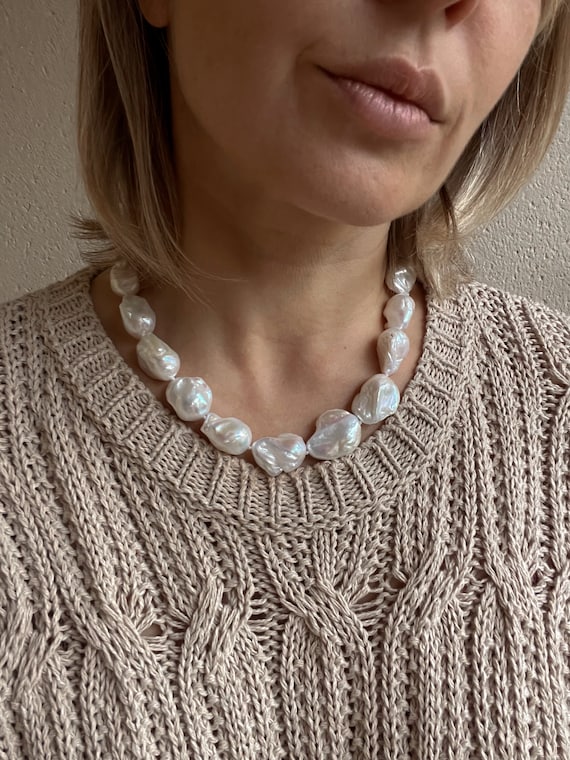 14K GF Akoya/Keshi Pearls and Smokey Quartz Necklace - Fine