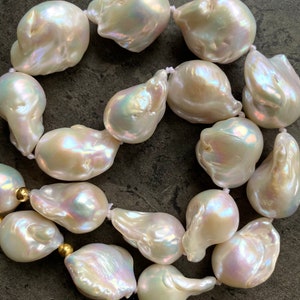 Chunky baroque pearl necklace, AAA quality fresh water pearls, wedding necklace, gold vermeil or solid gold clasp image 3