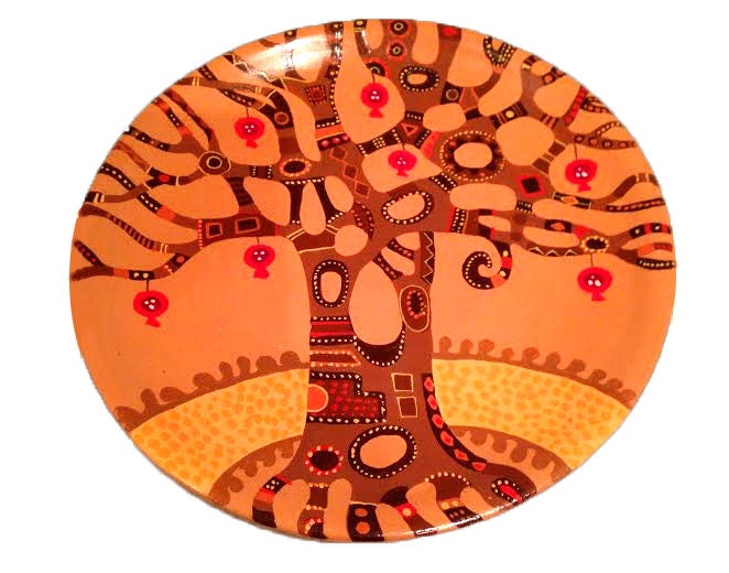 Placa de pared decorativa árbol de granada placa | Etsy