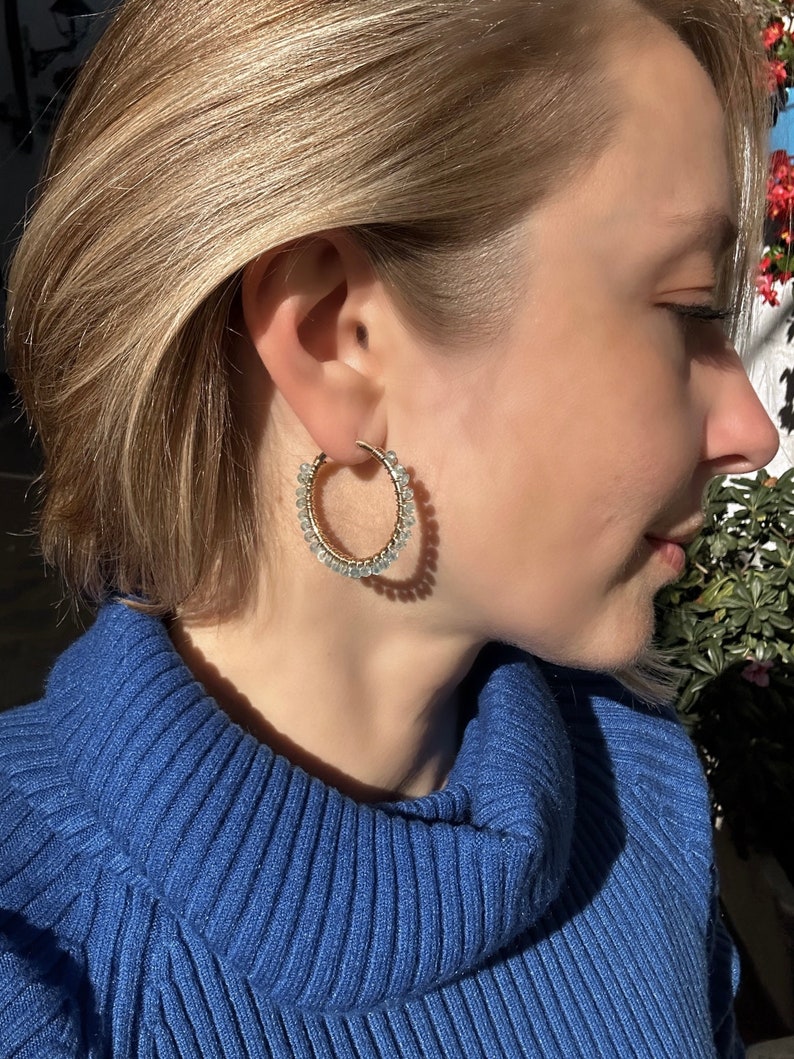 Apatite Hoop Earrings