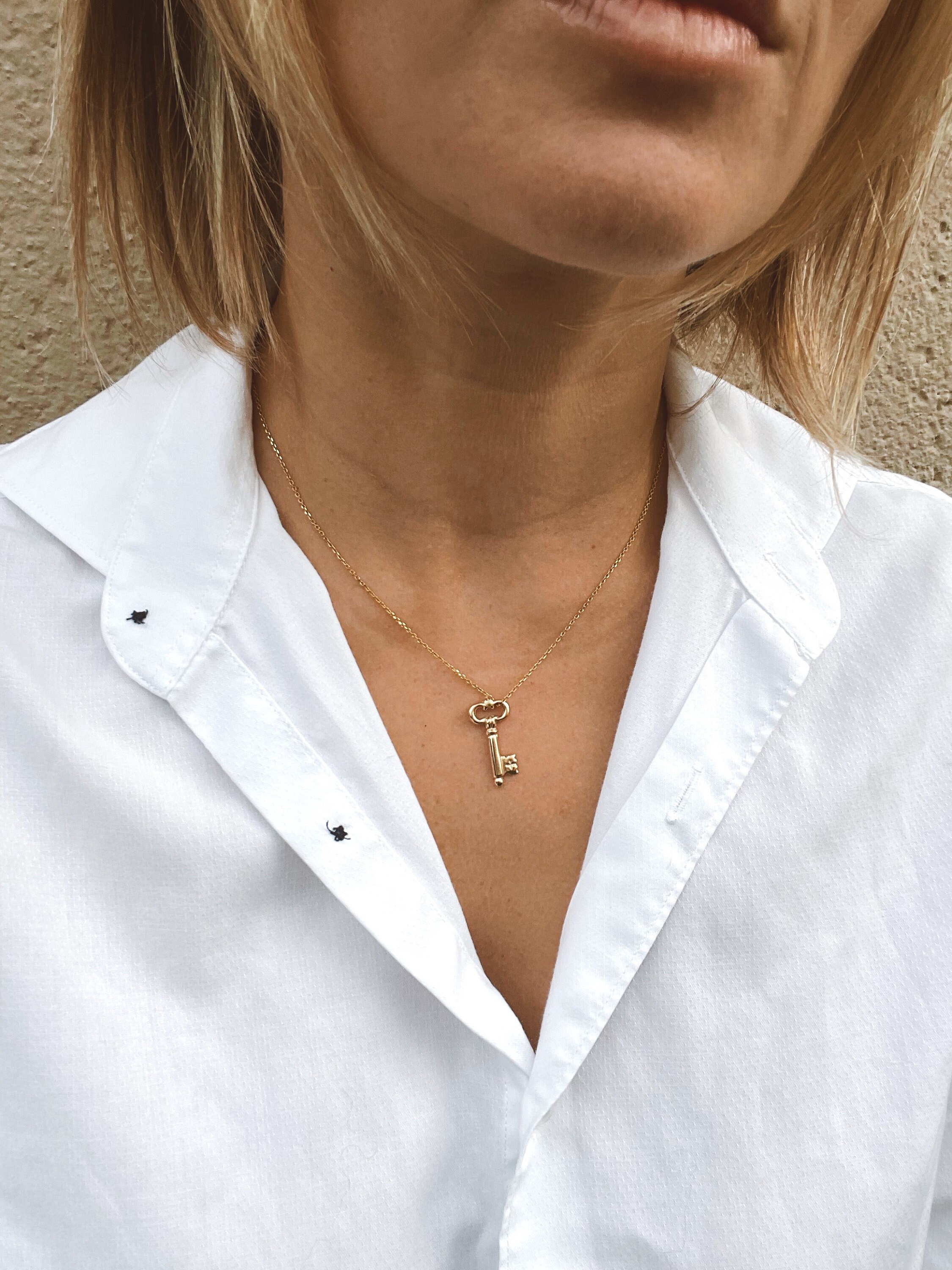 Key Necklace, Key Pendant on a Chain, Valentines Gift
