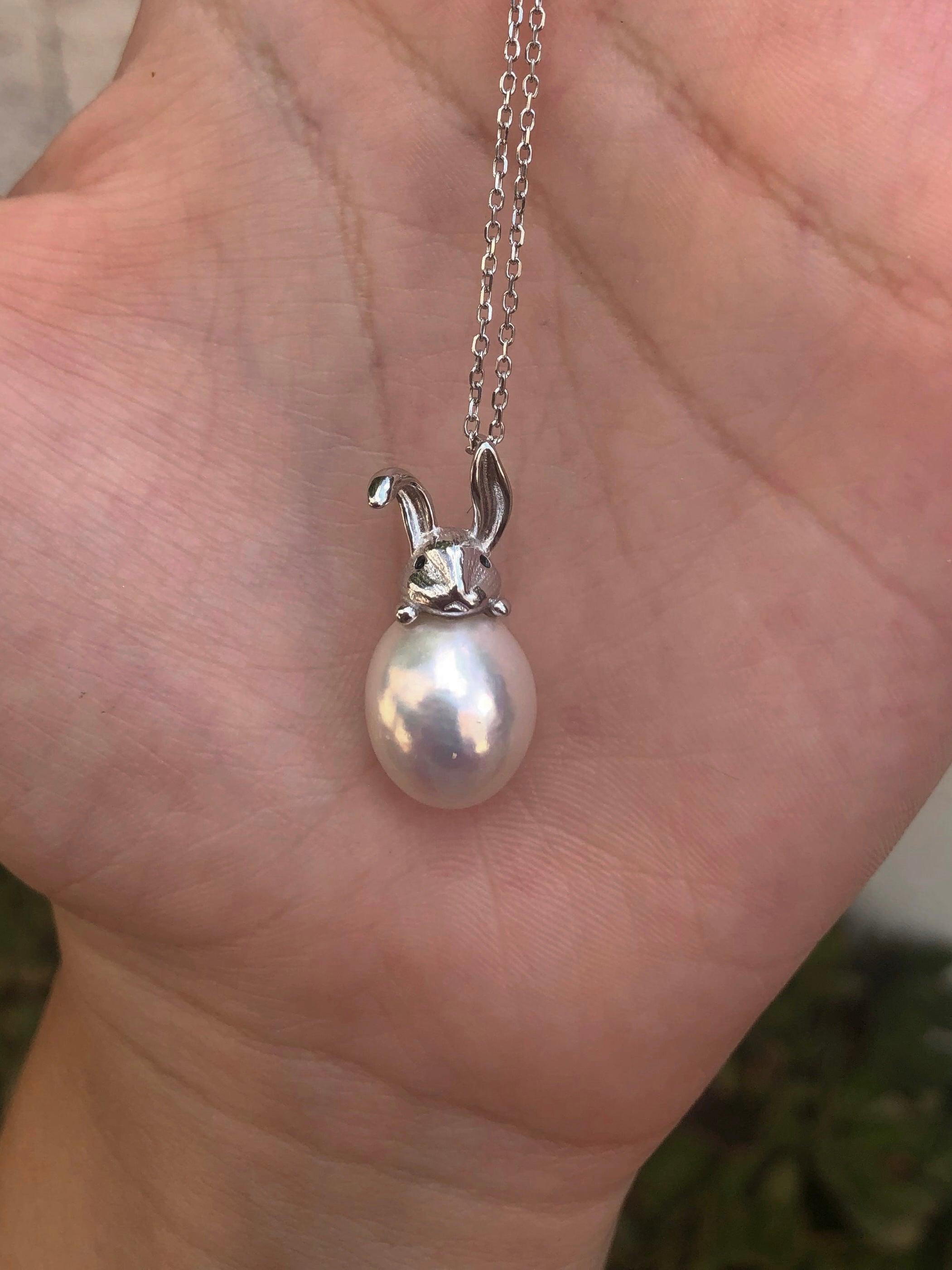 LSOOYH Collana di perle d'acqua dolce naturali da donna Ciondolo di