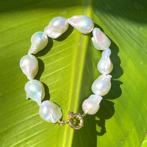Baroque pearl bracelet, pearl jewelry, handmade jewelry, pearl bracelets, wedding jewelry, bridal bracelet image 3