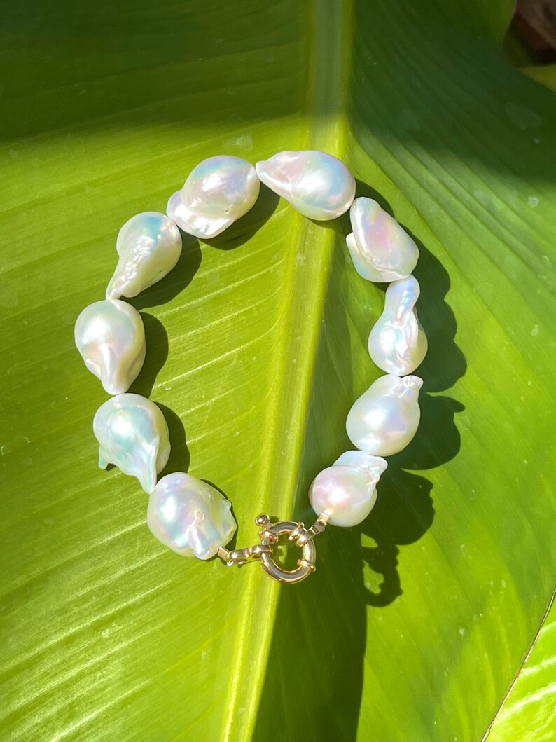 Baroque pearl bracelet, pearl jewelry, handmade jewelry, pearl bracelets, wedding jewelry, bridal bracelet image 3