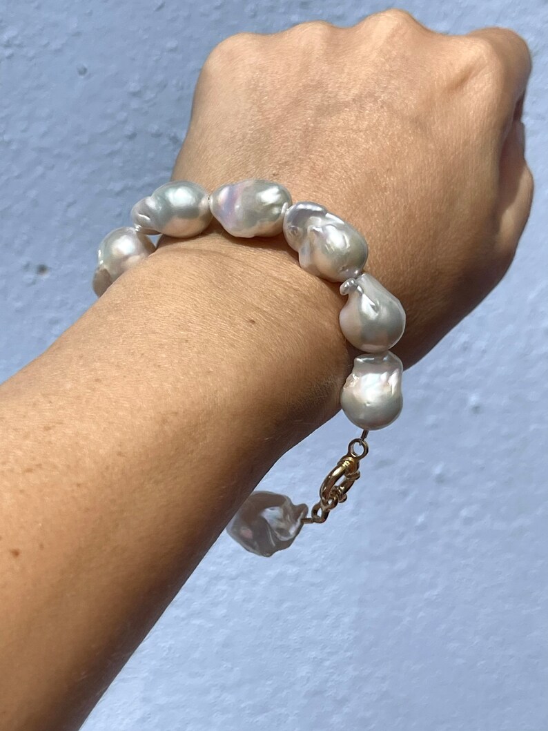 Baroque pearl bracelet, pearl jewelry, handmade jewelry, pearl bracelets, wedding jewelry, bridal bracelet image 2