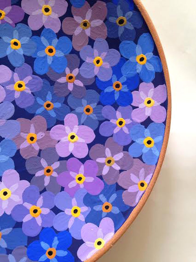 Purple decorative plate Wall Etsy