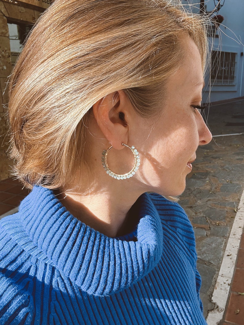 Apatite Hoop Earrings