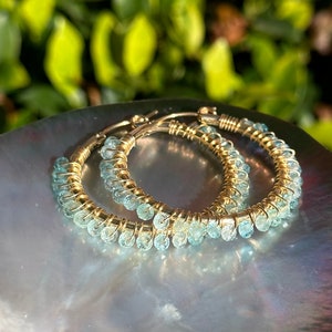 Apatite Hoop Earrings