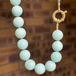 Blue Amazonite Rosette Sterling Necklace