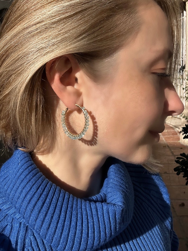 Apatite Hoop Earrings