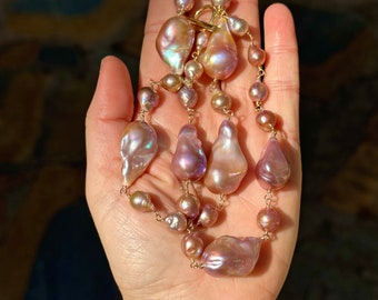 Purple Baroque Pearl Necklace