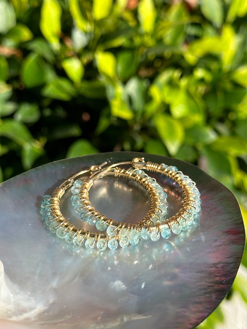 Apatite Hoop Earrings