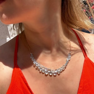 Aquamarine Briolette Necklace, Gemstone necklace, Gift for her, March birthstone necklace