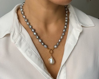 ネックレス・ペンダント TATIANA Dressy Baroque Pearl Necklace NZ2079 BMY21 Baroque Pearl Pendant Necklace, Toggle Clasp Pearl Necklace