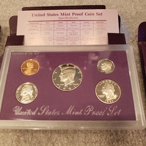 1990 1991 1992 U.S. proof sets with boxes and card