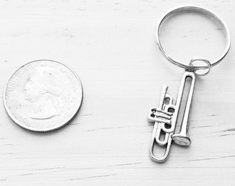 Trombone Keychain - Trombone Gift Idea - Trombone Gift - Trombone Key Chain Accessory - Trombone Keychain - Music Keychain - Music Gift