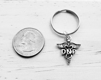 DNP keychain - DNP key chain - DNP gift - Doctorate of Nurse Practitioner Medical Caduceus Student Graduation Class Gift Ceremony Key Chain