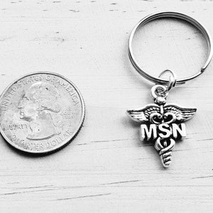 MSN keychain - MSN key chain - MSN gift - Nurse gift - Masters in Nursing gift