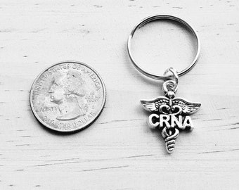 CRNA keychain - CRNA key chain - CRNA gift - certified registered nurse anesthesiology - nursing gift