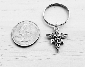 PA Keychain - PA key chain - PA gift - Physician Assistant Medical Caduceus Student Graduation Class Gift Ceremony Key Chain