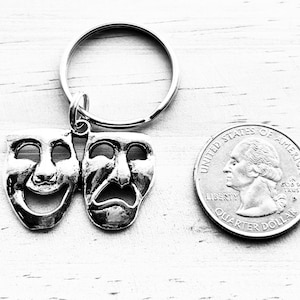 Drama Masks Keychain - Theater Keychain - Actor Keychain - Actor Gift - Theater Gift - Drama Keychain