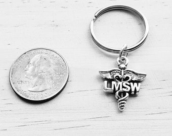 LMSW key chain - LMSW keychain - LMSW gift - licensed master social worker keychain