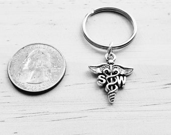 SW keychain - SW key chain - SW gift - Social Worker key chain - Social Worker Gift