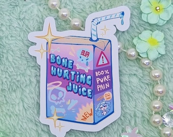 Honeko's 100% Bone Hurting Juice box matte sticker (OC)