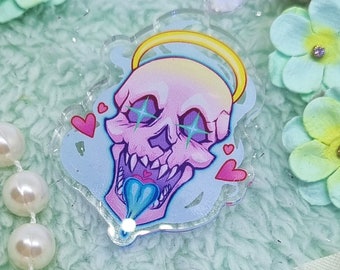 Honeko's Skull Fan badge 2.5'' acrylic pin