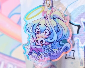 2.5'' Honeko Vtuber Holographic Acrylic Keyrings