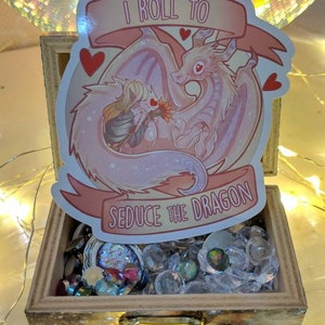 Dnd 'I roll to seduce the dragon' charisma dragon sticker, dungeons and dragons image 3