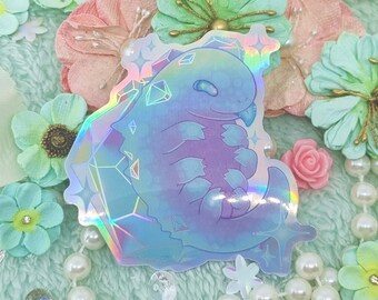 Pastel Crystal Lizard Holographic sticker