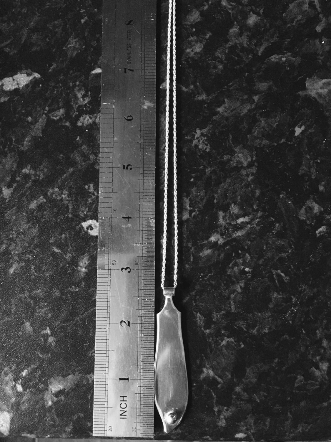 Antique Solid Sterling Silver knife Pendant Created From up Cycling