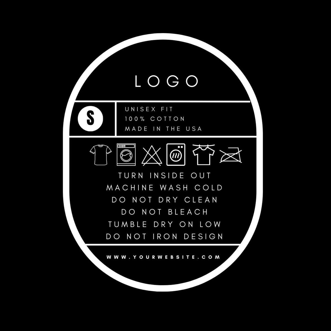 Canva Label Tag Bundle Editable Neck Label Template, DIY Tshirt Neck