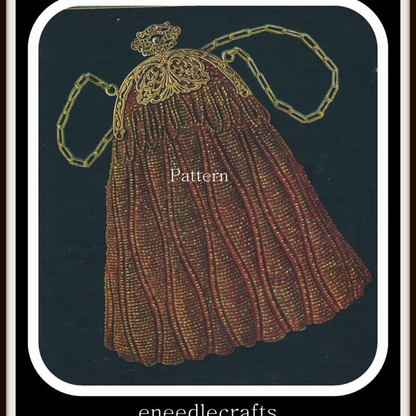 Knit Beaded Bag Pattern - Pattern From The Roaring 20's - On Instant Download