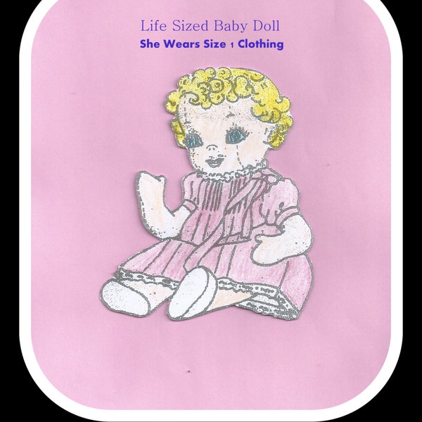 Baby Doll Pattern Life Sized - Wears Size 1 Clothing - Instructions For The Hair - Jointed Body - On Instant Download