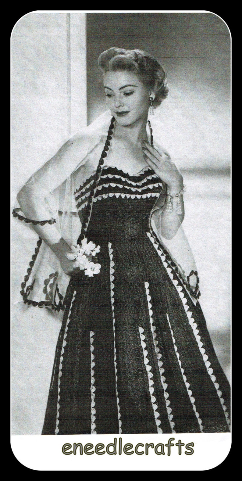 Vintage Crochet Dress Pattern With Stole Strapless/sundress Etsy