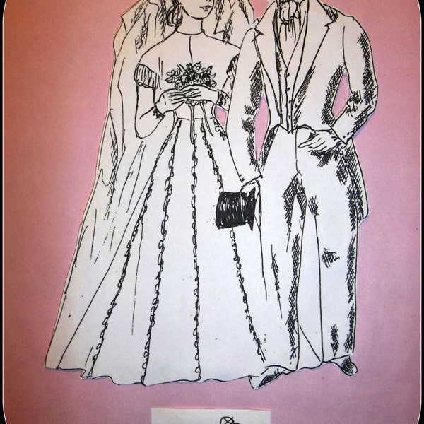 Bedelia And Roger 1898 - Cloth Bride And Groom Doll Pattern - Pattern Includes - Dolls - Clothing - Shoes And Hat