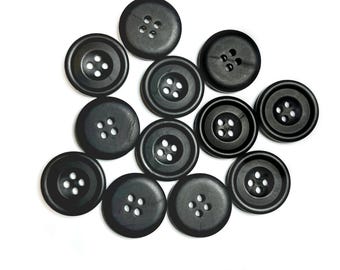 Black 20mm Genuine Horn Fashion Matte Button