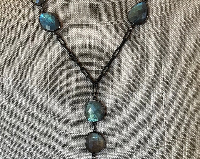 SOLD! Labradorite Gem Chunk Necklace