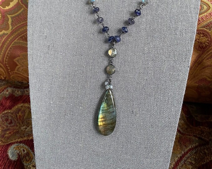 SOLD! Rosy Labradorite Pendant Necklace