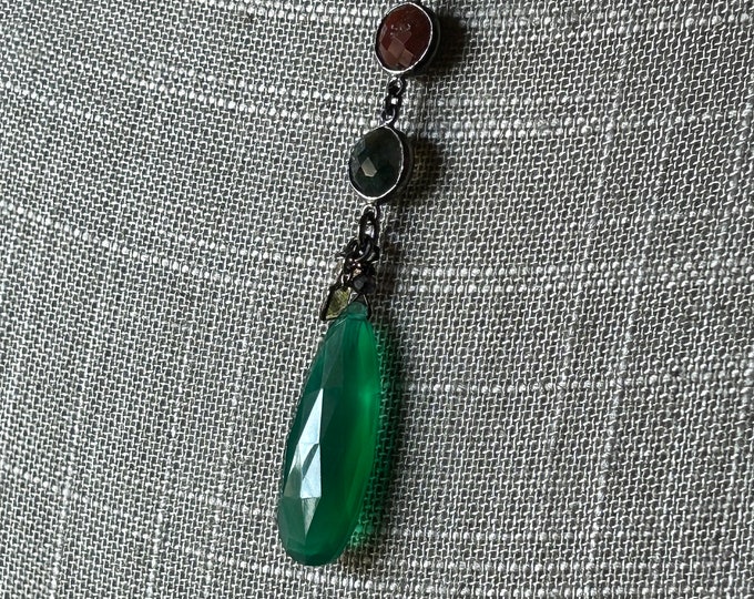 Green Onyx Teardrop Necklace