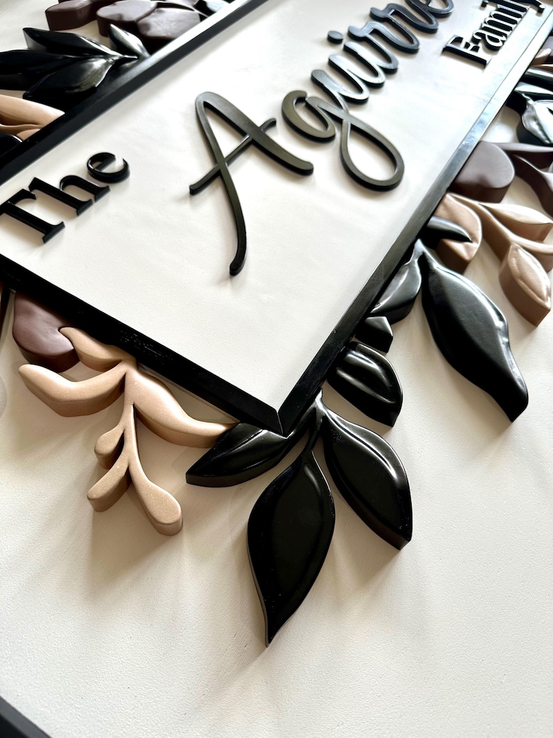 Personalized Family Name Sign Custom Last Name Wood Sign With Greenery ...