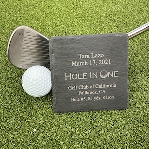 Hole In One Coaster, Hole In One Golf, Golf Plaque, Hole in One Memorabilia, Golf Keepsake, Father&#39;s Day Gift, Gift for Golfer