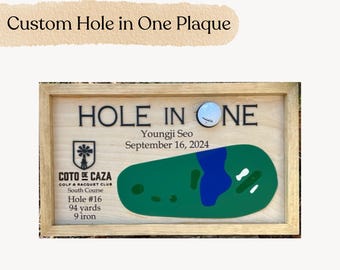 Personalized Hole In One Display Custom Golf Gift Father's Day Gift Personalized Golf Hole Wall Decor